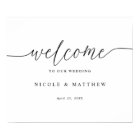 Horizontal Elegant Script Wedding Welcome Sign