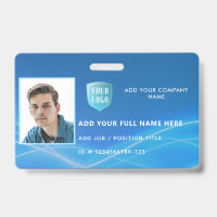 Horizontal Employee Photo ID with Logo