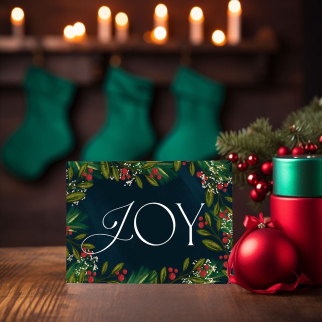 Horizontal Joy Christmas Holiday Photo Card (Creator Uploaded)