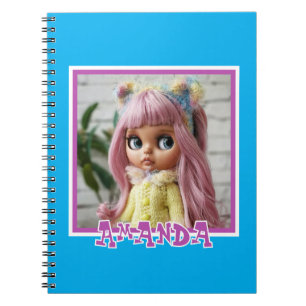 Horizontal lilac pink stripes with polka dot decor notebook