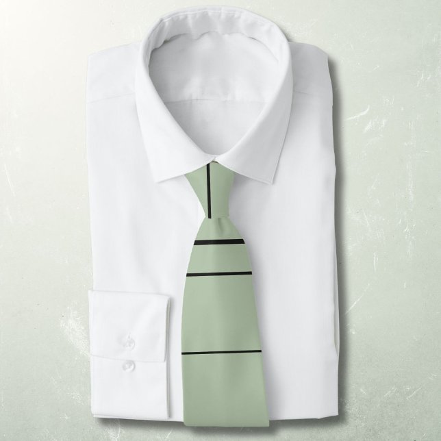 Horizontal lines, black stripes on green tie (Creator Uploaded)