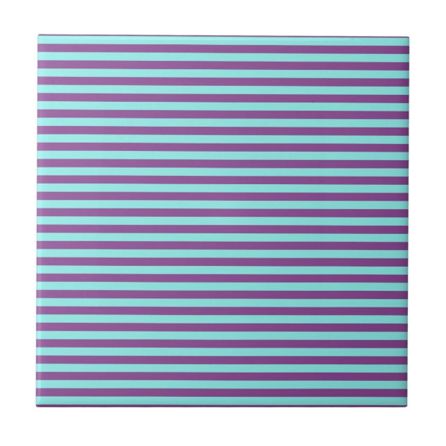 Horizontal Lines Light Blue Purple Colour Geometri Ceramic Tile (Front)
