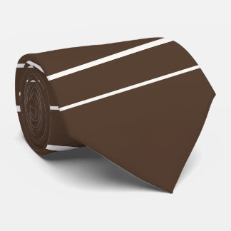 Horizontal lines, white stripes on brown tie