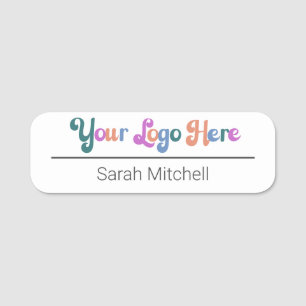 Horizontal Logo Customisable Employee Name Tag