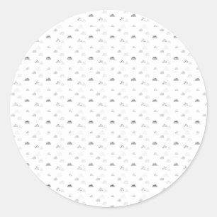 Horizontal, Medium Grey Classic Round Sticker