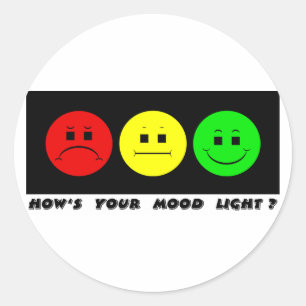 Horizontal Moody Stoplight Mood Light Classic Round Sticker