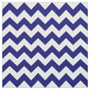 Horizontal Navy and White Zigzag Geometric Fabric