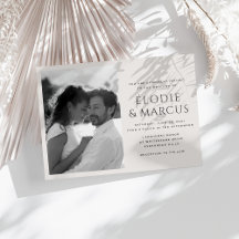 Horizontal One Photo Modern Bold Names Wedding Inv
