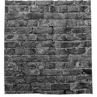 horizontal part of black painted brick wallwall,br shower curtain