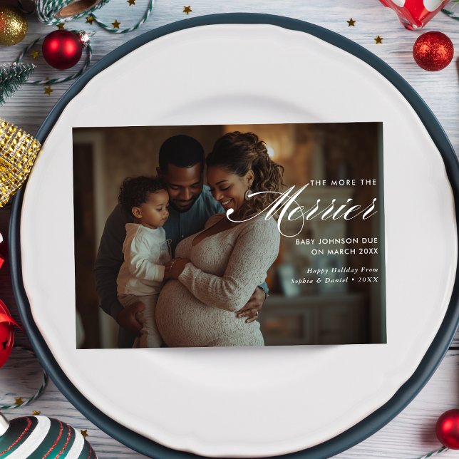 Horizontal Photo The More The Merrier Christmas Holiday Card (Creator Uploaded)