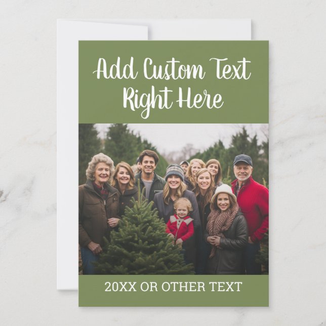 Horizontal Photo  with Script Text and Year Card (Front)