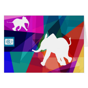 Horizontal Playful baby elephant card