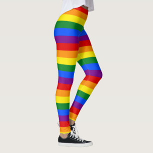 Horizontal Rainbow Stripe Leggings