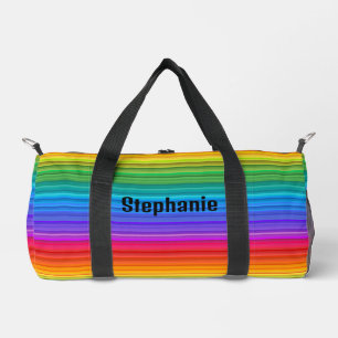Horizontal Rainbow Stripes Design Duffel Bag