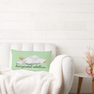 Horizontal Rebellion, chicken edition Lumbar Cushion