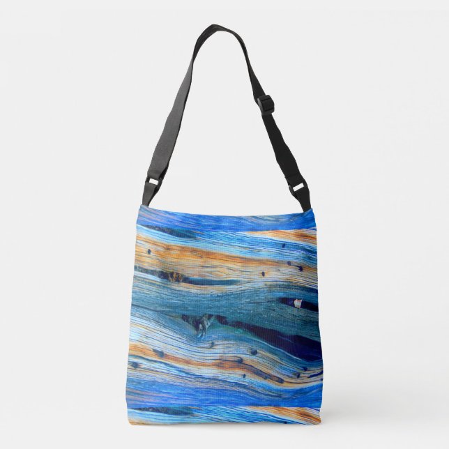 horizontal rustic barn wood crossbody bag (Back)
