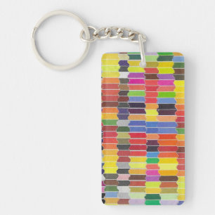 Horizontal Scalloped Swatches Collage Key Ring