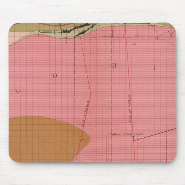 Horizontal Section of the Comstock Lode South Mouse Pad (Front)