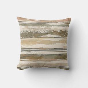 Horizontal sketch artistic lines orange brown cushion