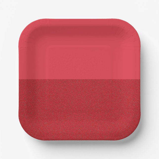 Horizontal Split Tomato Red Paper Plate (Custom) (Front)