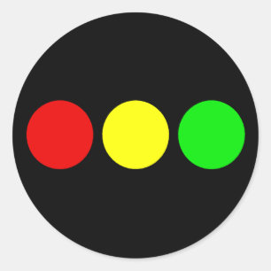 Horizontal Stoplight Classic Round Sticker