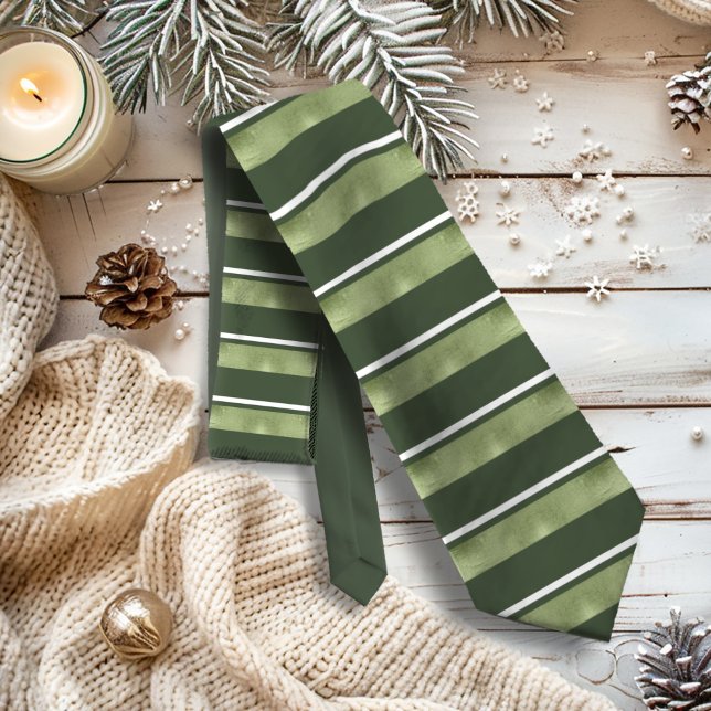 Horizontal Stripe Pattern Green ID862 Tie (Creator Uploaded)