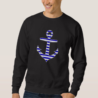 Horizontal Striped Anchor  Cool Nautical Sweatshirt
