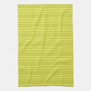 Horizontal Stripes Chartreuse Yellow Pattern Tea Towel