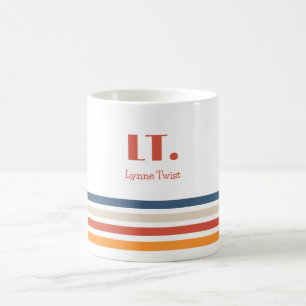 Horizontal Stripes Monogram Coffee Mug