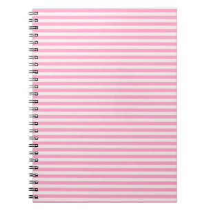 Horizontal Stripes - Pale Pink and Carnation Pink Notebook
