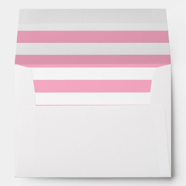 Horizontal stripes pink & white envelope (Back (Bottom))