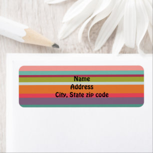 Horizontal Stripes  Return Address Label