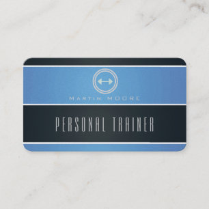 Horizontal stripes ribbon sky and dark blue business card