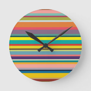Horizontal Stripes Round Clock