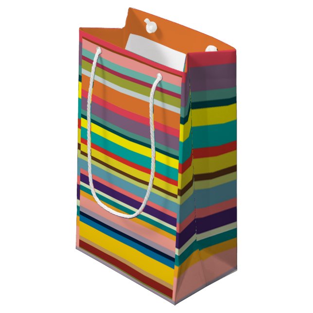 Horizontal Stripes  Small Gift Bag (Front Angled)