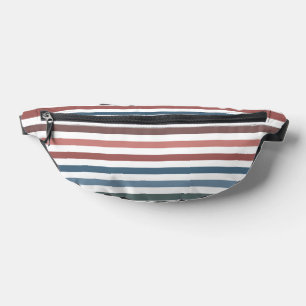 Horizontal Terracotta and Teal Stripes Bum Bags