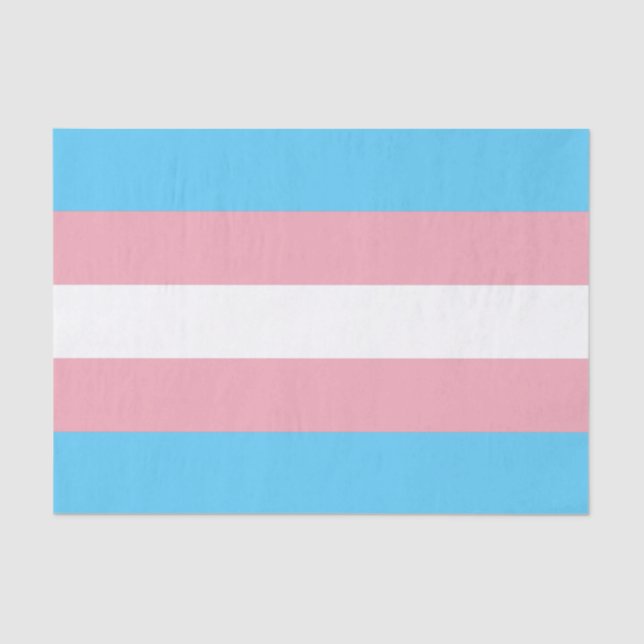 Horizontal Transgender Pride Flag Tissue Paper (Front)