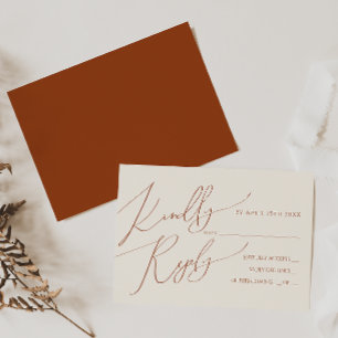 Horizontal Whimsical Desert   Terracotta RSVP Card