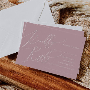 Horizontal Whimsical Script   Rose Song Request RSVP Card