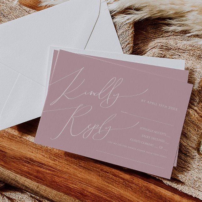 Horizontal Whimsical Script | Rose Song Request RSVP Card (Creator Uploaded)