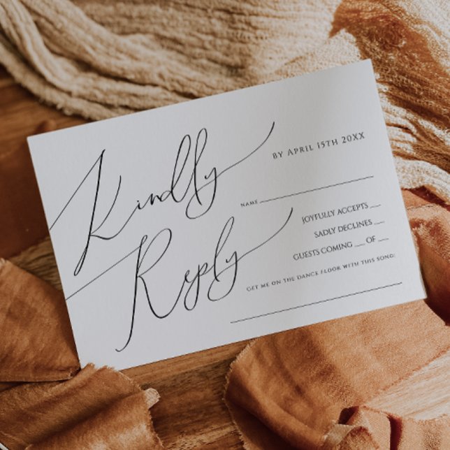 Horizontal Whimsical Script Song Request RSVP Card (Creator Uploaded)