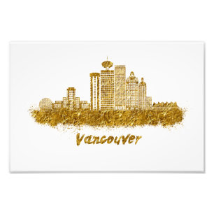 horizonte de vancouver oro photo print