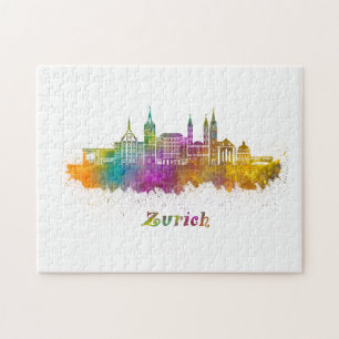 horizonte de zurich acuarela jigsaw puzzle