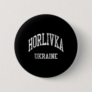 Horlivka Ukraine Retro 70s College Sports Style 6 Cm Round Badge