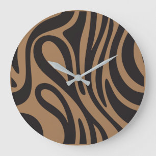 Horloge Effet Zèbre Africain.Nature et minimaliste Large Clock