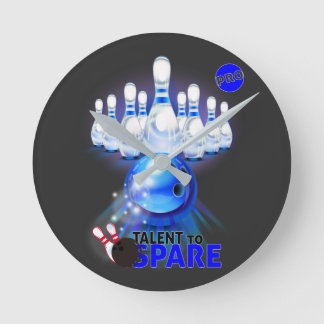 Horloge en Acrylique Bowling Talent to spare bleu Round Clock