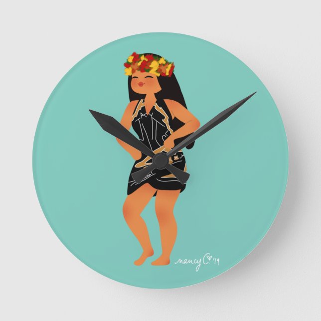 Horloge Jeanne's Pareu Round Clock (Front)