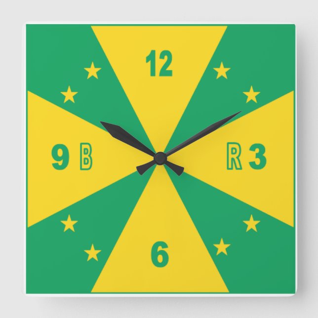 Horloge murale  acrylique, Carrée  DESIGN  BRAZIL Square Wall Clock (Front)
