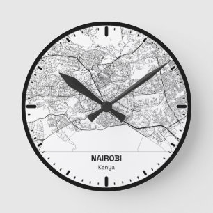 Horloge Ronde Nairobi Clock City Line Art