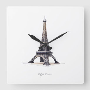 Horloge Tour Eiffel Paris France Square Wall Clock